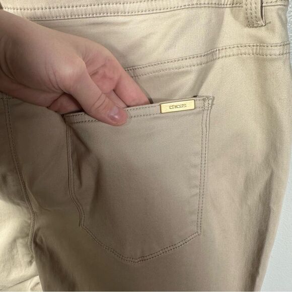 So Slimming By Chico’s New Khaki Slim Leg Pants NWT Size US 12 Coastal Basic - Picture 6 of 16